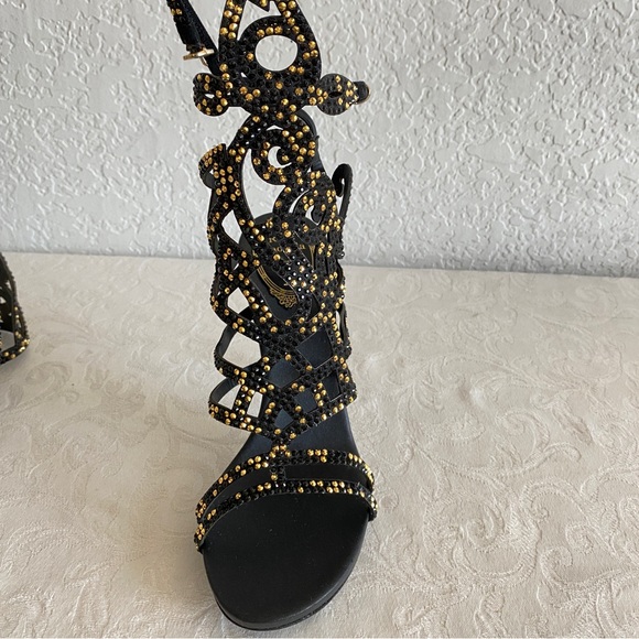 Rene Caovilla Scrolling Crystal Gladiator Sandals - Picture 10 of 16